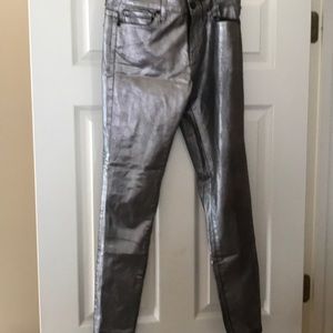 BDG burnout metallic silver pants